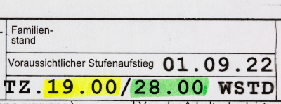 Gehaltsmitteilung Beispiel